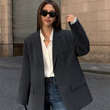 Blazer negro casual de estilo retro