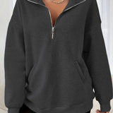 Sudadera casual con media cremallera