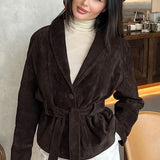 chaqueta vintage de ante de manga larga