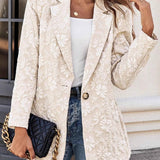 Elegante blazer jacquard de un botón