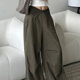 Pantalones cargo retro Y2K con botones y dobladillos