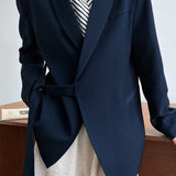 Blazer drapeado de moda con cuello manzana