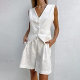 Noa - Elegante conjunto de algodón sin mangas (dos piezas)