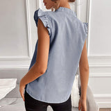 Jessica - Elegante blusa de algodón a rayas de diseñador
