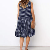 Ladina - Elegante vestido de verano con estampado de lunares