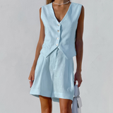 Noa - Elegante conjunto de algodón sin mangas (dos piezas)