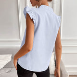 Jessica - Elegante blusa de algodón a rayas de diseñador