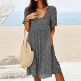 Lina - Vestido clásico de cuello redondo para mujer