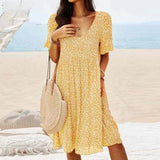 Lina - Vestido clásico de cuello redondo para mujer