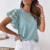Blusa de mujer - Tejido suave - Cuello redondo elegante - Ajuste cómodo