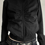 Chaqueta de motociclista con cintura fruncida