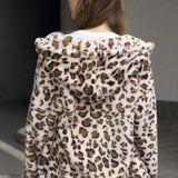 Chaleco con capucha y cremallera de doble polar estampado