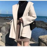 Abrigo corto de lana de doble cara