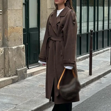 Gabardina de mujer – Lana – Largo completo – Corte con cinturón – Cruzado