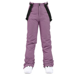 Pantalones de esquí para mujer – Impermeables, corte recto – Tirantes ajustables y cómodos