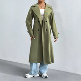 Gabardina de mujer – Corte recto – Larga – Cruzada – Cuello con muesca
