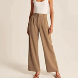 Pantalones de mujer - Cintura alta - Pierna ancha elegante - Comodidad chic