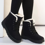 Botines de mujer – tacto ante – forro de piel – suela con tacos – cordones
