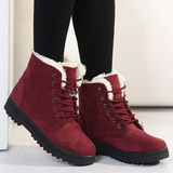 Botines de mujer – tacto ante – forro de piel – suela con tacos – cordones