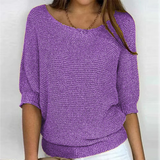 Top de mujer – Corte holgado – Tejido texturizado – Mangas abullonadas – Ribete acanalado