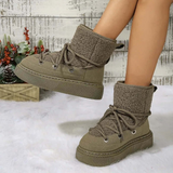 Botas de nieve para mujer – Media caña – Impermeables – Con cordones – Forro de piel
