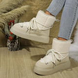 Botas de nieve para mujer – Media caña – Impermeables – Con cordones – Forro de piel