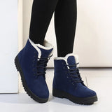 Botas de mujer - Ante con forro cálido - Botas altas con cordones - Suela antideslizante
