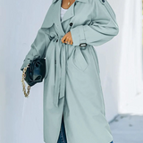 Gabardina de mujer - Algodón - Cuello de solapa con muesca - Largo hasta media pantorrilla