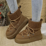 Botas de nieve para mujer – Media caña – Impermeables – Con cordones – Forro de piel