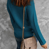 Suéter de mujer - Tejido - Cuello chal - Largo túnica - Mangas largas