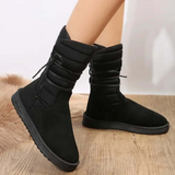 Botas de media caña para mujer – efecto ante – forro cálido – parte superior acolchada – suela dentada