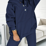 Conjunto de ropa de estar por casa para mujer – Punto suave – Top con hombros descubiertos – Pantalón ajustado