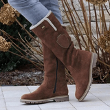 Botas altas para mujer – efecto ante – forro cálido – suela dentada