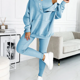 Conjunto de ropa de estar por casa para mujer – Punto suave – Top con hombros descubiertos – Pantalón ajustado