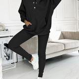 Conjunto de ropa de estar por casa para mujer – Punto suave – Top con hombros descubiertos – Pantalón ajustado