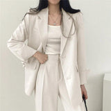 Blazer elegante y pantalón recto para mujer - Estilo refinado y cómodo
