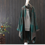 Camisa de mujer – Corte holgado – Algodón ligero – Diseño informal a cuadros con botones