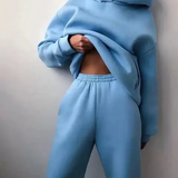 Conjunto de sudadera y jogger para mujer: corte holgado, tejido polar suave, estilo informal.