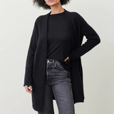 Cárdigan de mujer – Corte holgado – Lana suave – Largo – Mangas largas – Con bolsillos