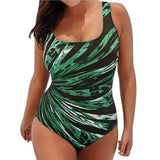 Bañador de una pieza para mujer – Corte entallado – Cuello redondo – Tirantes anchos – Estampado gráfico de rayas
