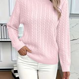 Sudadera de mujer – Corte clásico – Punto trenzado – Efecto lana – Mangas largas