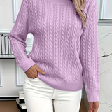 Sudadera de mujer – Corte clásico – Punto trenzado – Efecto lana – Mangas largas