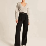 Pantalones de mujer - Cintura alta - Pierna ancha elegante - Comodidad chic