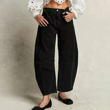 Vaqueros anchos para mujer – Corte relajado – Largo hasta el tobillo – Estilo denim casual