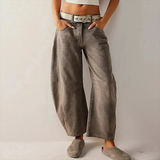 Vaqueros anchos para mujer – Corte relajado – Largo hasta el tobillo – Estilo denim casual