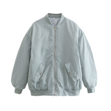 Chaqueta bomber para mujer – Corte oversize – Forro acolchado suave – Cremallera frontal – Estilo streetwear