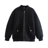 Chaqueta bomber para mujer – Corte oversize – Forro acolchado suave – Cremallera frontal – Estilo streetwear