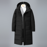 Abrigo acolchado para mujer - Tejido - Cuello alto - Capucha ajustable - Largo
