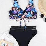 Conjunto de dos piezas con cordón estampado