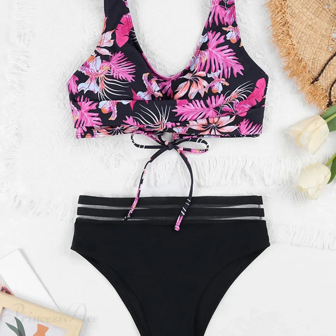 Conjunto de dos piezas con cordón estampado
